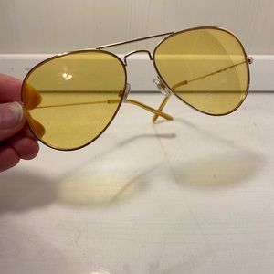 VINTAGE STYLE yellow aviator sunglasses